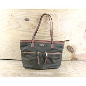 Michael Kors Handbag Kempton Green Brown Tote Shoulder Bag
